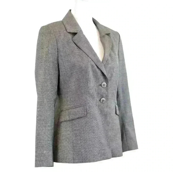 NWT Classiques Entier Wool Blazer Suit Jacket Gray Brown Color Size 8 Petite - Picture 7 of 8